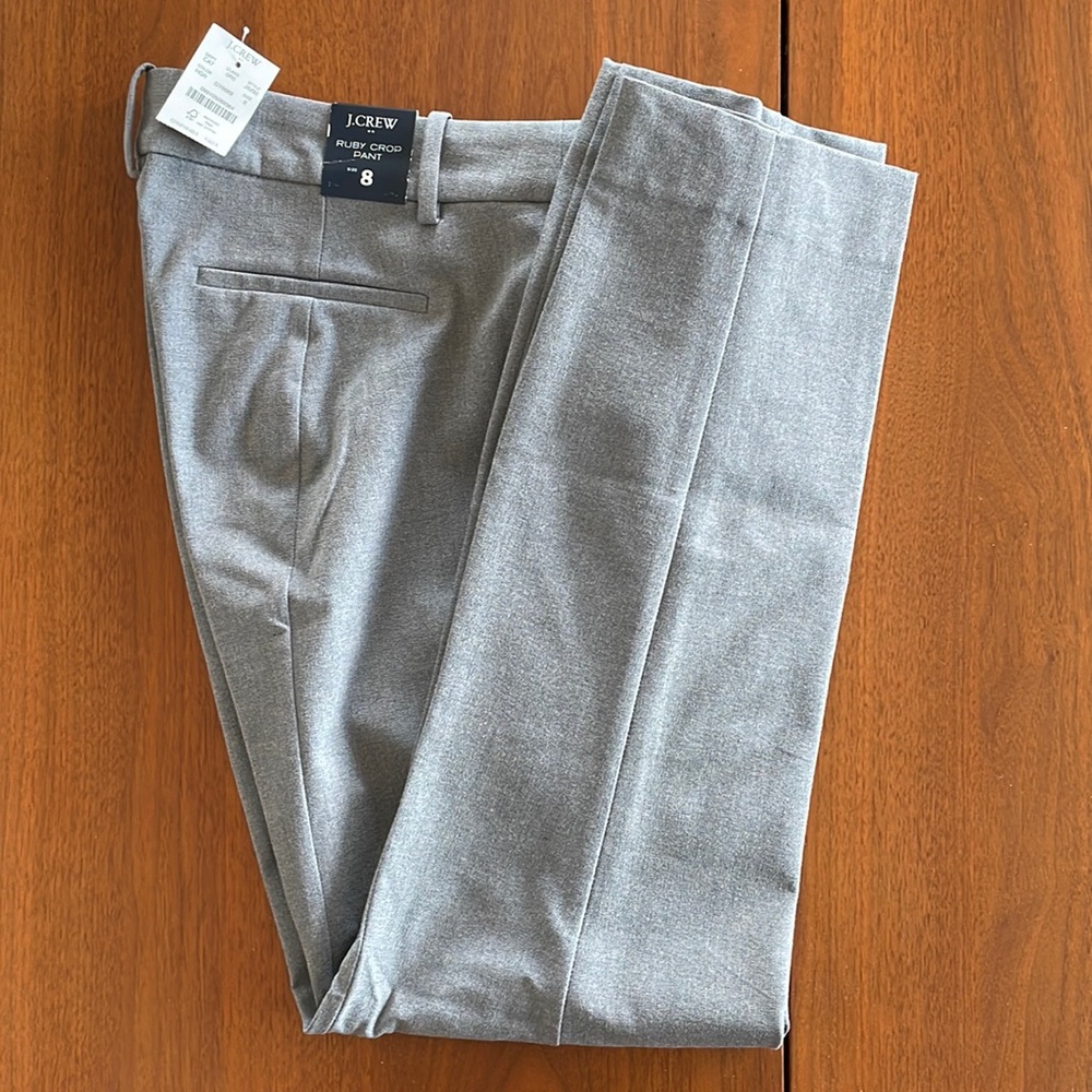 J.Crew Ruby Crop Pant. Color Gray, Size 8. Brand New, never worn.